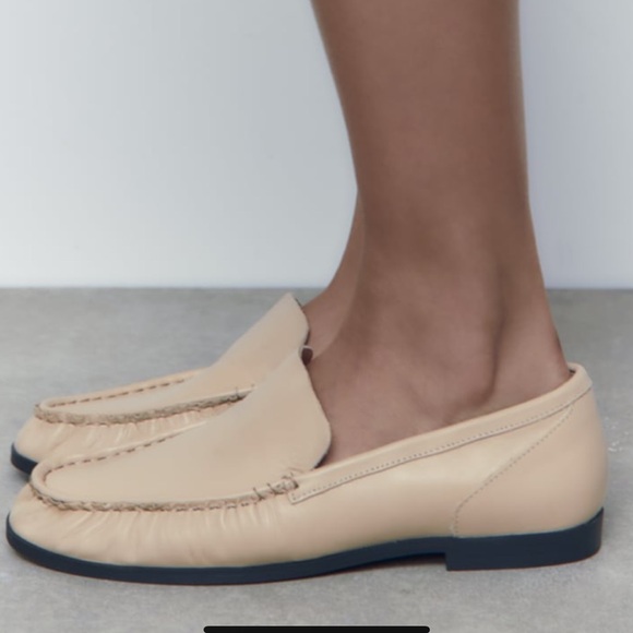 NWT Zara Leather Loafers - Picture 1 of 14